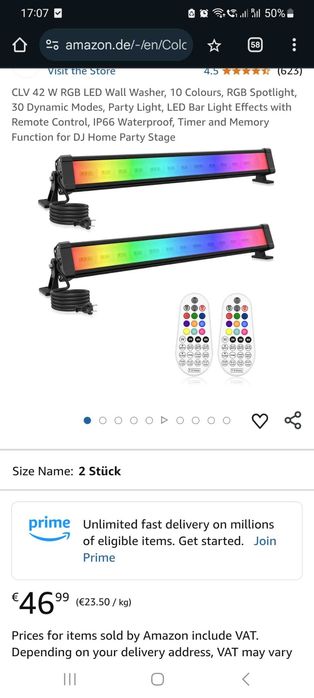 Spot LED RGB Set de 2buc 42 W   cu telecomandă, IP66