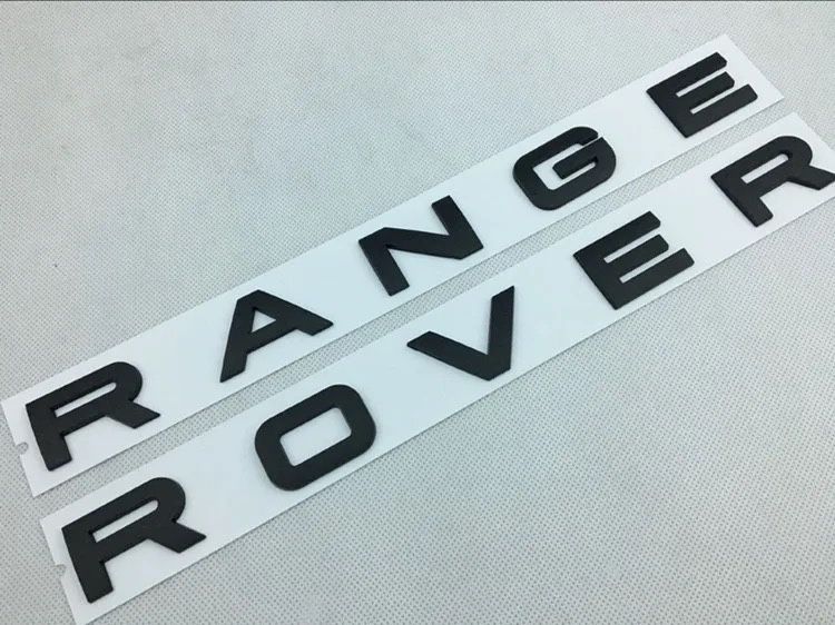 Emblema stema logo scris Range ROVER negru mat lucios Crom set