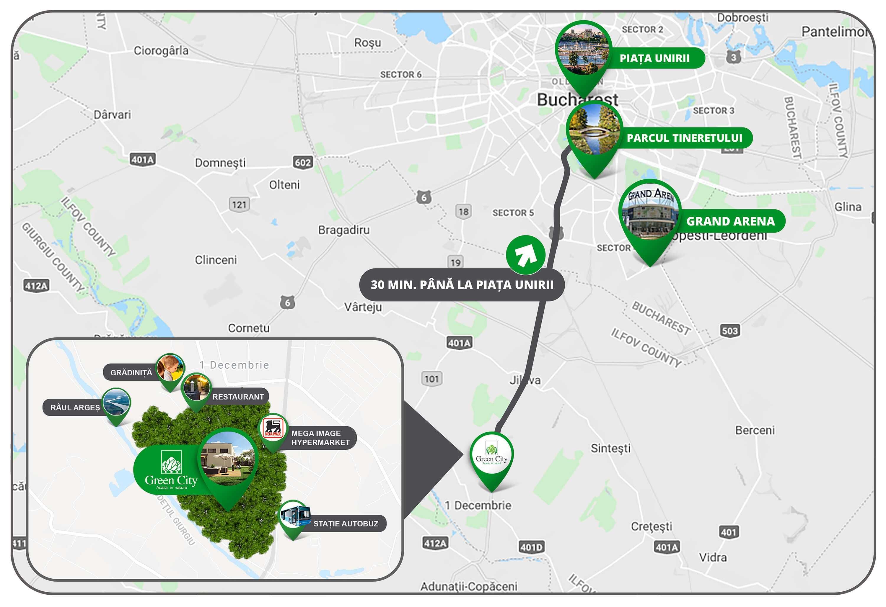 2 loc. Parcare! | 35 min P Unirii! Lângă Pădure | Comunitate Exclusivă