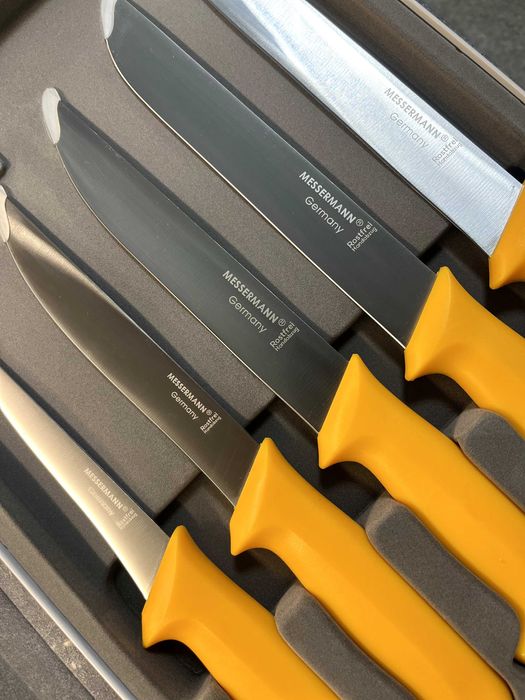 Премиум комплект кухненски ножове – 5 части | Месарски, обезкостяващ..
