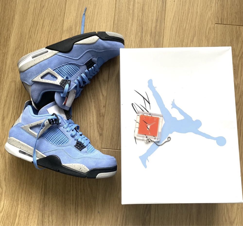 Jordan 4 Retro Mid University Blue WORN TWICE Uk 10.5