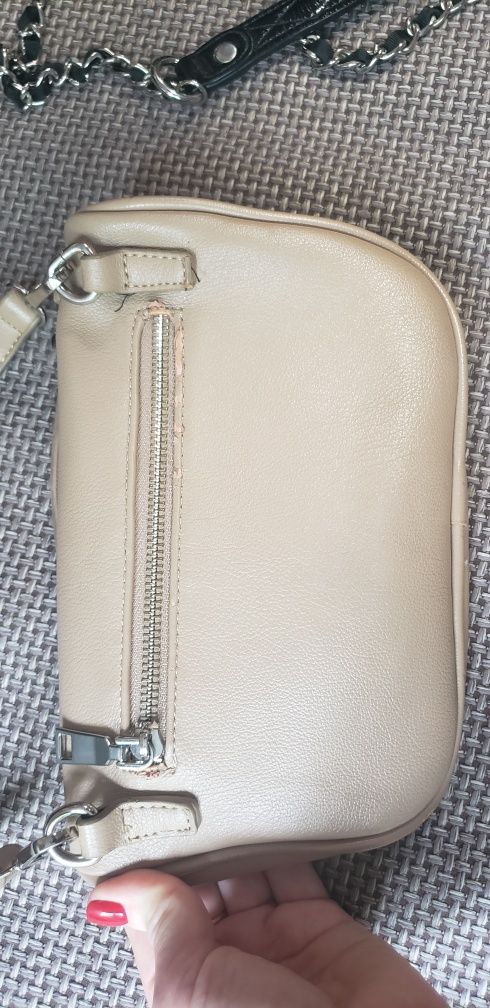 Лаковая сумочка Zara + бежевая минисумка