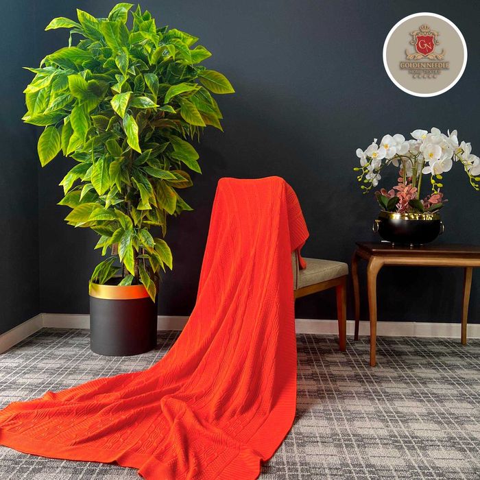 Плед Романтичный Golden Needle — Роскошный вязаный