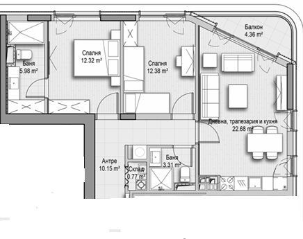 Тристаен апартамент в нова сграда! ж.к. Витоша!