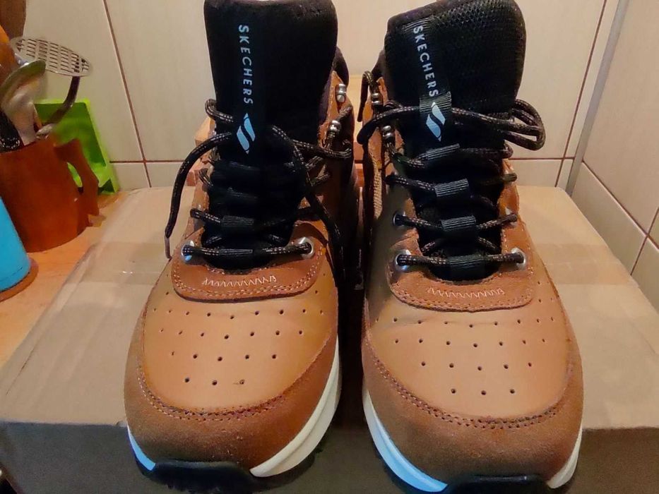 Мъжки обувки кецове Skechers Stacre Mid кафеви 42,5 номер