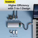 USB-концентратор  7-в-1 для ноутбука Hub Type-C Baseus. ест Доставка