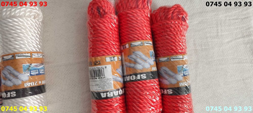 franghie sfoara 20m diametru 8mm nailon plastic nu se uda
