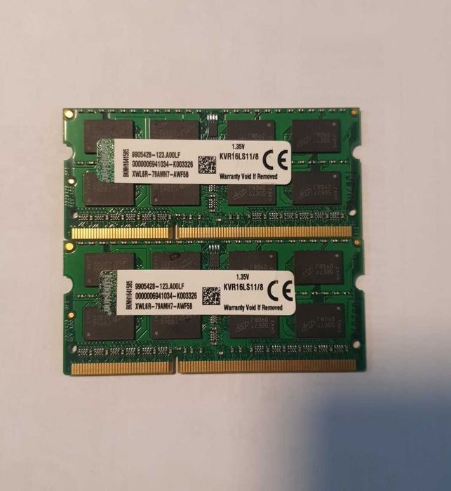 Memorie 2 x 8GB DDR3L Laptop, Kit 16GB DDR3L 1600 Kingston