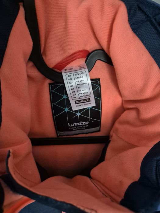 Geaca iarna ski zapada copii decathlon wedze 133 142 cm 10 ani