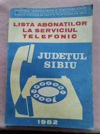 Carte lista abonaților telefonici jud Sibiu an 1982