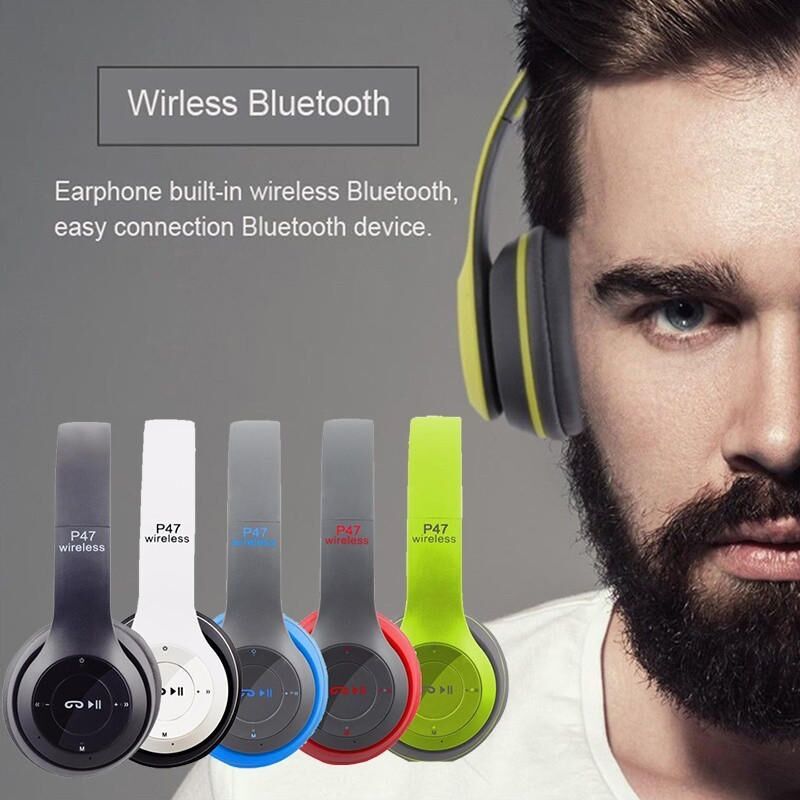 Casti P47 Wireless Bluetooth cu microfon si radio