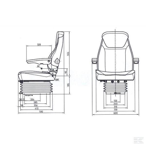 Scaun tractor John Deere Class Case Fendt tip Grammer pneumatic 12v