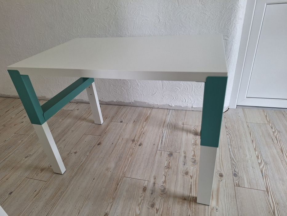 Birou Pahl alb/turcoaz