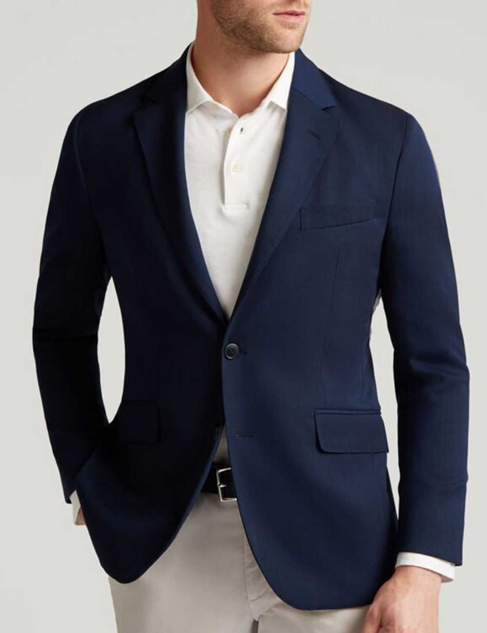 Sacou blazer slim 46 S premium Club Of Gents lana extrafina albastru