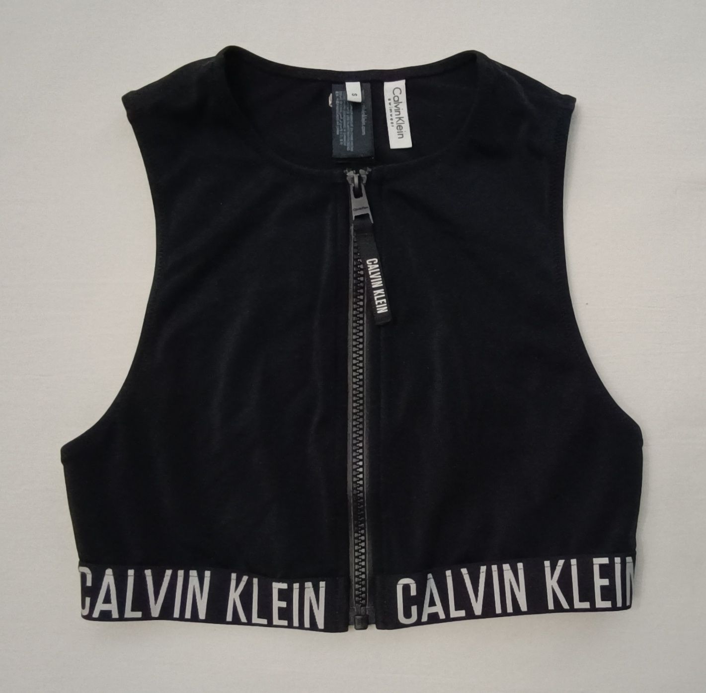 Calvin Klein Top оригинален потник S черно бюстие Bikini Top