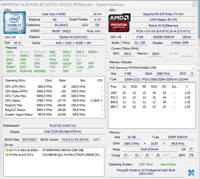 Calculator Unitate Pc Gaming,Fujitsu I7 6700 Rx 570 Ram 16 Gb