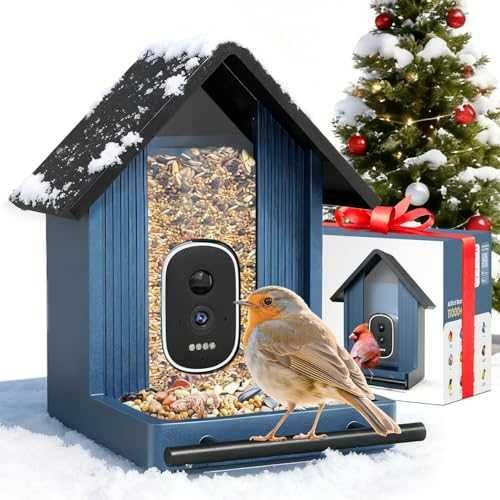 Нова Смарт хранилка за птици с AI разпознаване 2.5K камера за открито