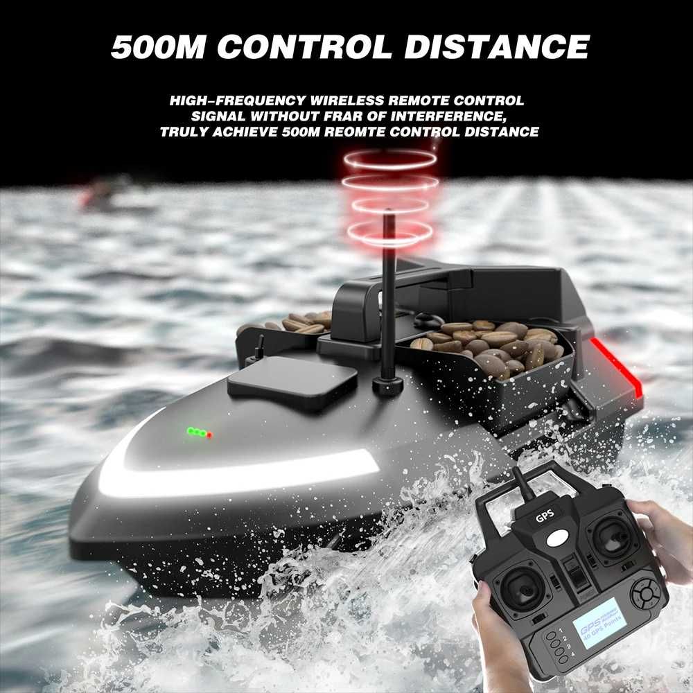 Лодка за захранка с GPS Flytec V020 – 12000 mAh, 3 контейнера за стръв