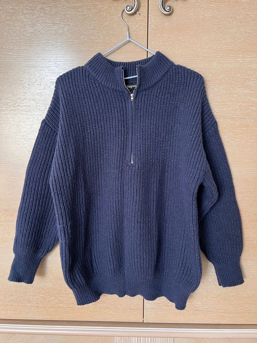 Темно синия кофта полузамок унисекс
