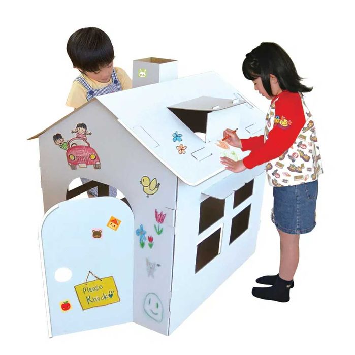 Căsuță din Carton pentru Colorat – Stimulează Creativitatea Copiilor