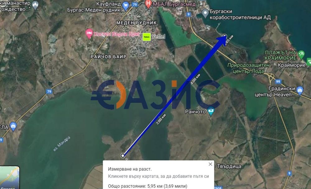 Парцел в УПИ на ез. Мандра, в с. Димчево, обл. Бургас, България, 9572