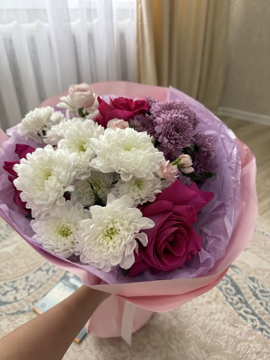 свежие цветы 7000 тг