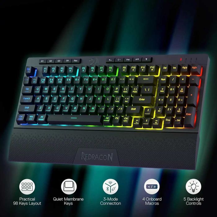 Клавиатура  Redragon Shiva K515 98 мембранная оригинал RUS/ENG Игровая