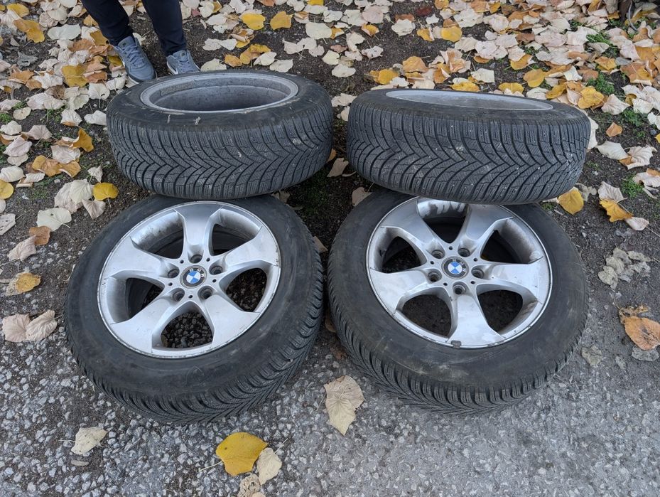 215 60 17 bmw x3 e83 оригинални джанти с гуми с добър грайфер