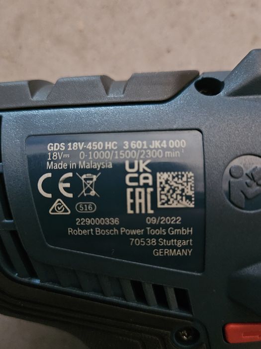 Pistol impact Bosch GDS 18V 450HC