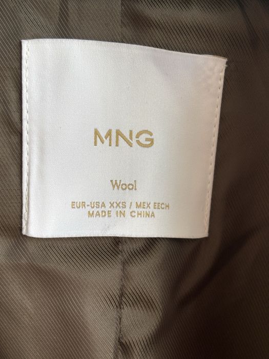 Палто Mango XXS с вълна