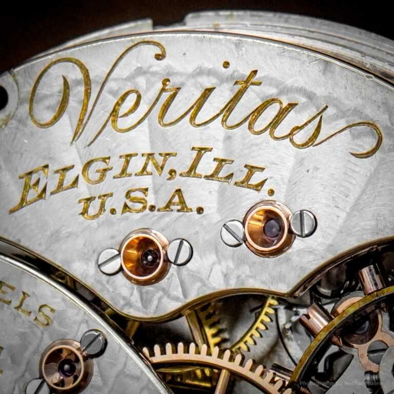 ELGIN Veritas Джобен часовник, позлатен, рядък, перфектен