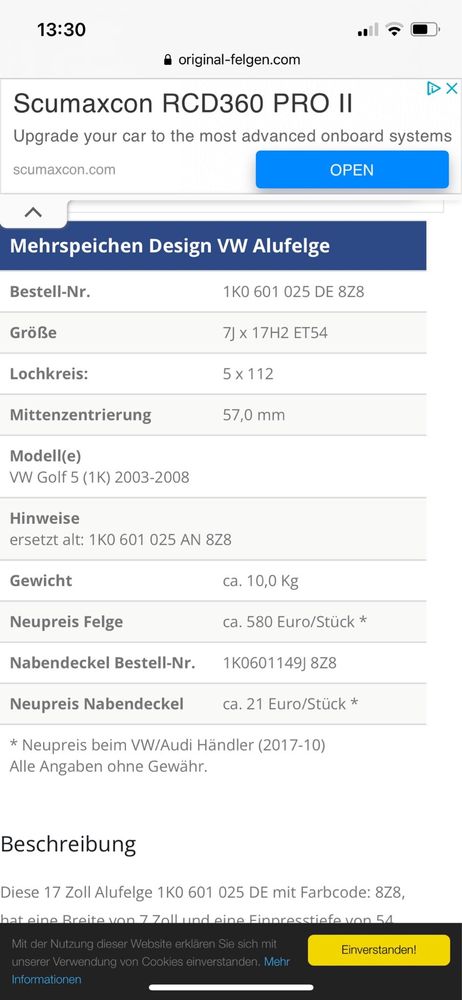 Vand jante 17” audi, vw si skoda 5x112