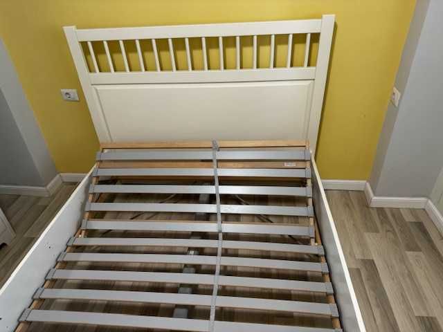 Cadru Pat Alb din lemn masiv  -  140x200 cm