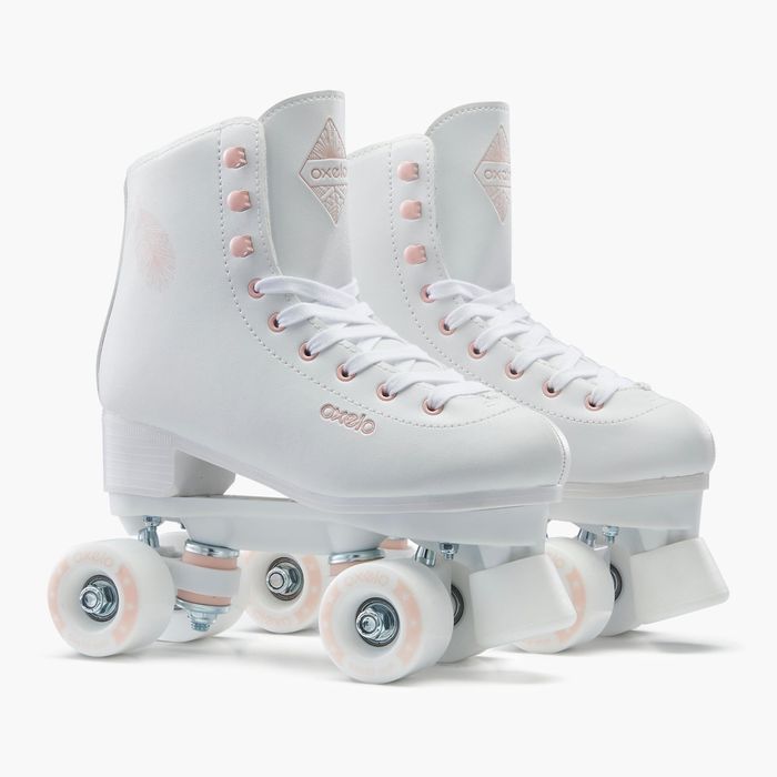 Patine cu rotile Quad 100 Alb - produs resigilat Decathlon