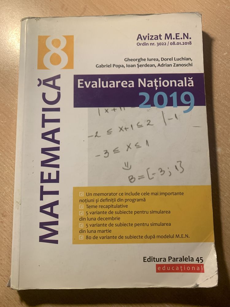 Matematica. Evaluare Nationala 2019