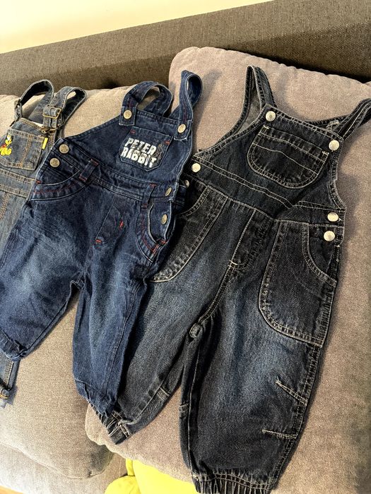 Бебешки дънкови гащеризони H&M (62), Зайчето Питър и Little one (74)