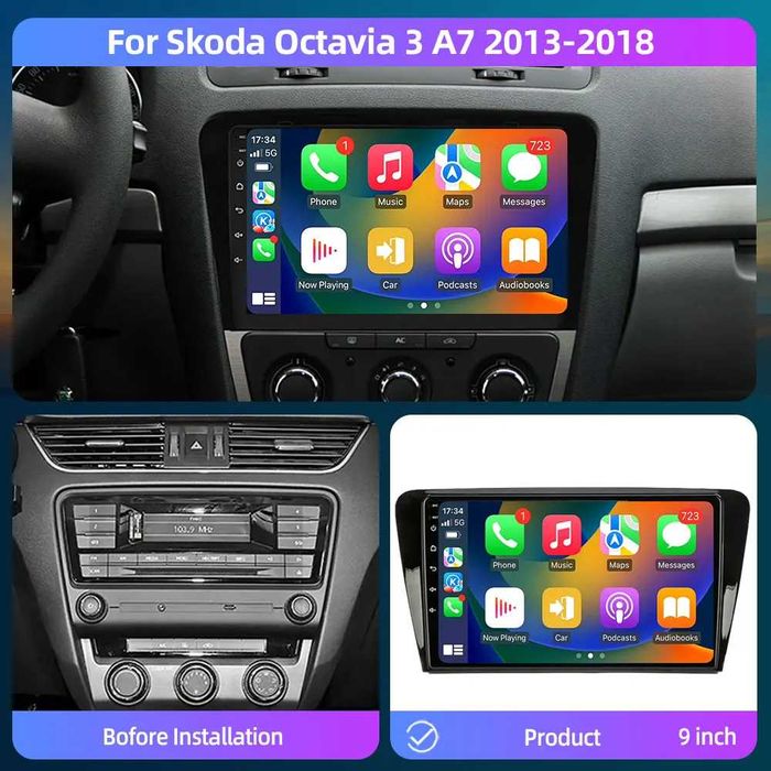 Navigatie cu Android Skoda Fabia 3 NJ - Wifi Bluetooth Carplay 1-8GB