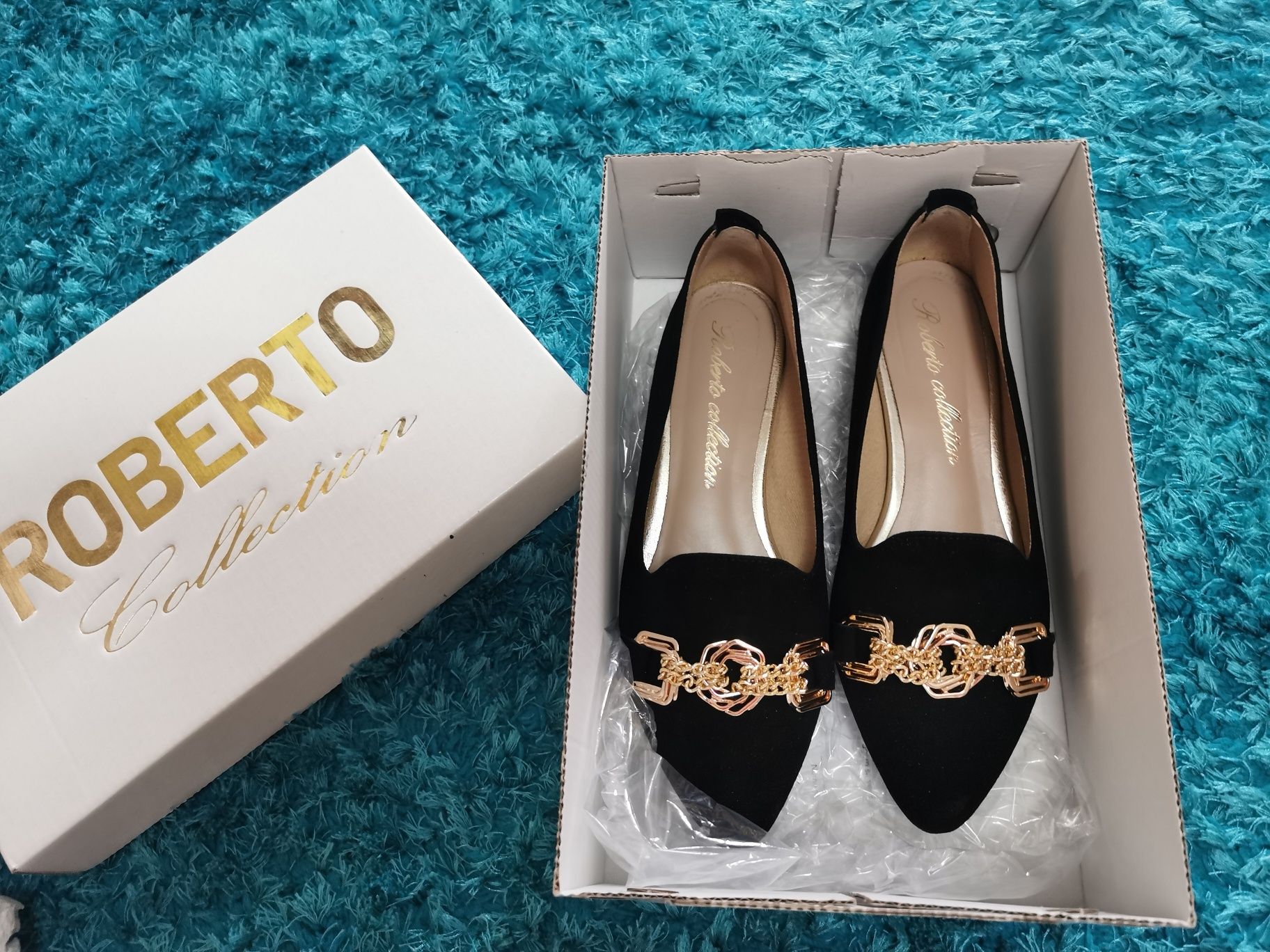 Pantofi piele interior și exterior 37, negru, toc jos