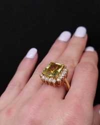 Inel din aur galben 18 kt cu Crisoberil și diamante, marcat