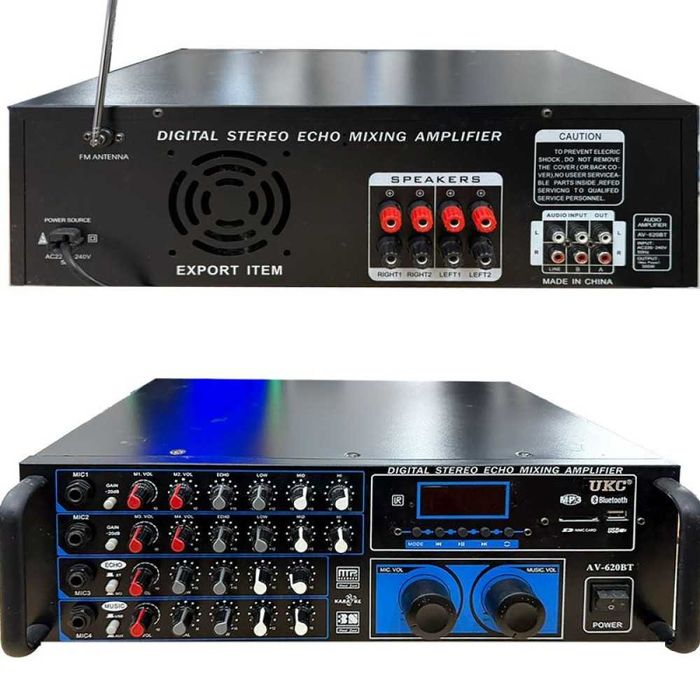 Усилвател-миксер за караоке с Bluetooth UKC AV620BT 300W