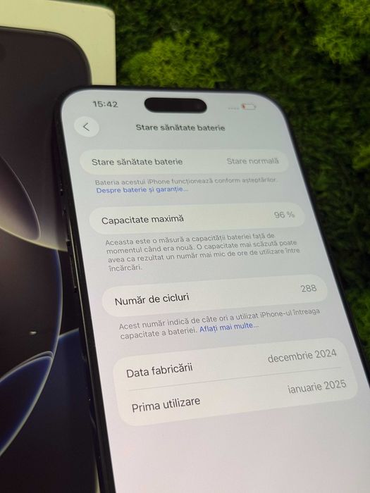 iPhone 16 Pro Max, Black Titanium, 256 GB, 97% Baterie #8024