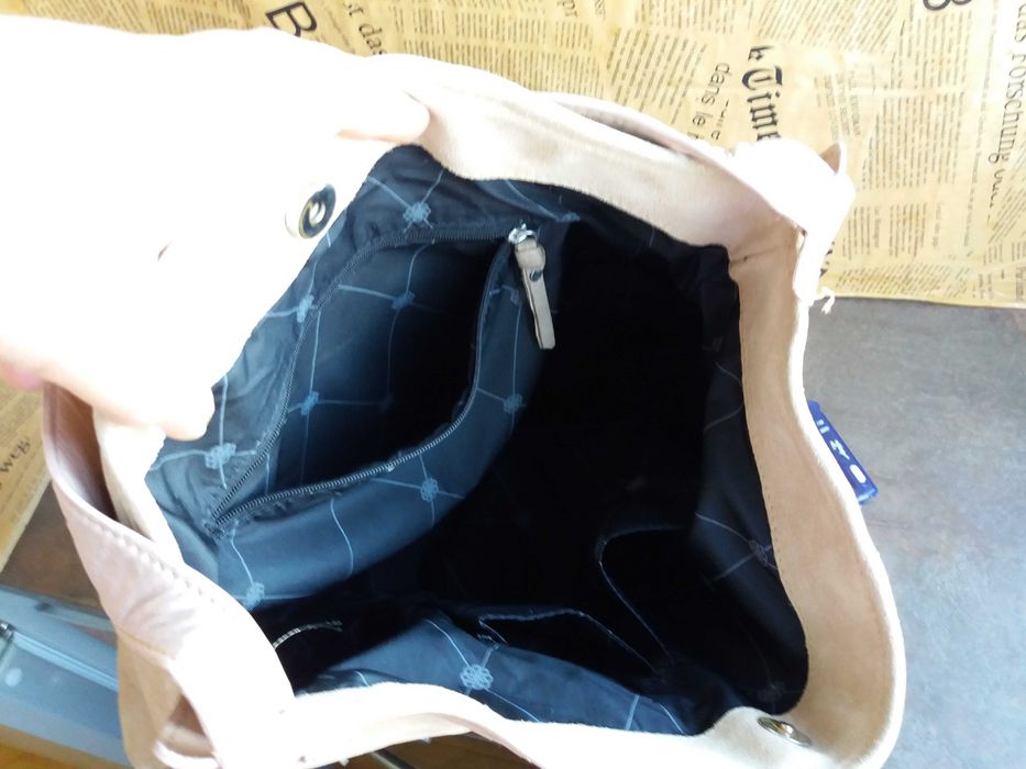 дамска чанта,велурена торба с ресни-естествен велур,кожа