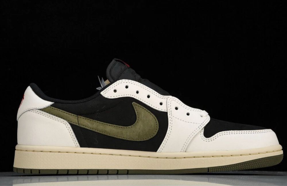 Adidasi Travis Scott Olive Black Low Nike Air Jordan 1