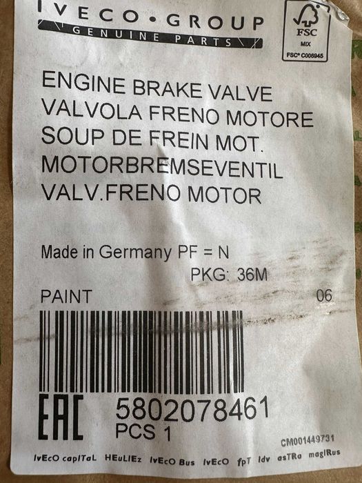 supapa frana motor iveco stralis euro 6