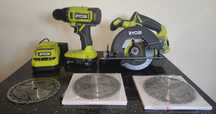 Set 2 buc. Ryobi (autofiletantă, circular, incărcător, acumulator 18V)