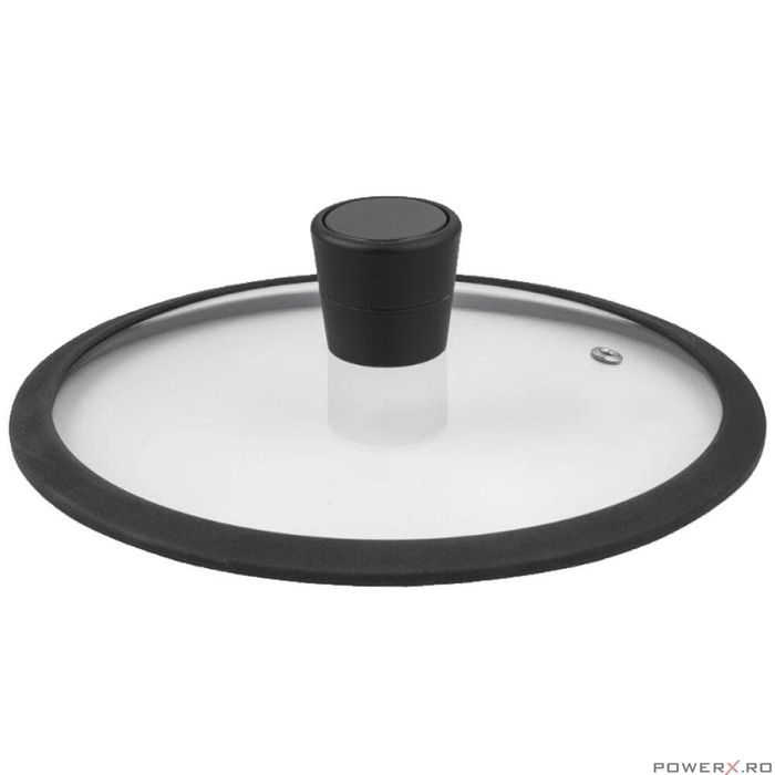 Oala cu capac din aluminiu, invelis antiaderent negru, 20 cm, 2.6l,