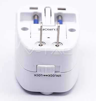 Универсален травъл адаптер с USB, Travel Adapter- USA, UK, EU, China