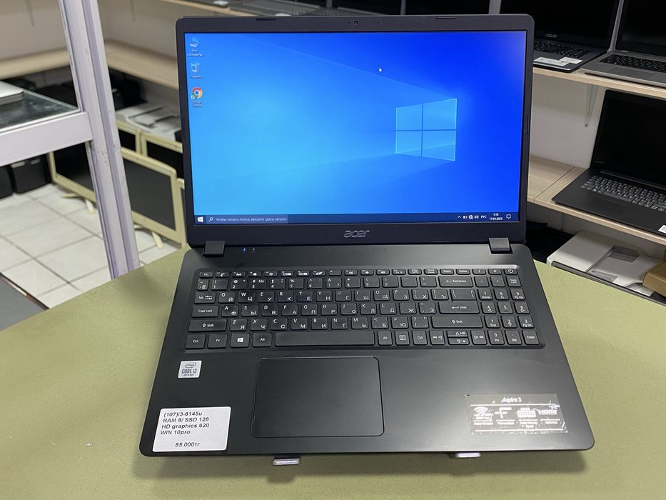 Acer Aspire/i3-8145U/8ram/128ssd/HDGraphics/win11 pro