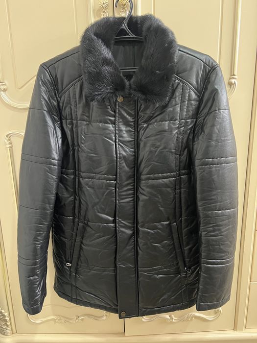 Кожаная зимняя куртка