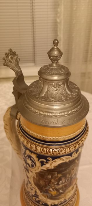 Vintage. Нова. Немска рисувана халба 31 см.